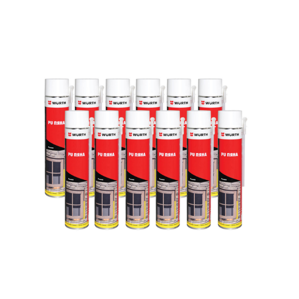 Снимка на  12xРъчна PU-пяна Wuerth,750ml
