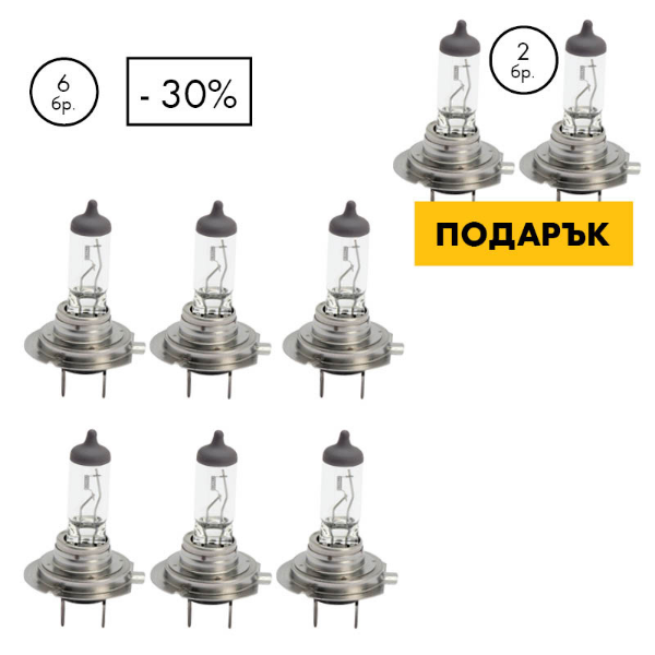 Снимка на 8 x Автолампа-H7-PX26D-12V-55W