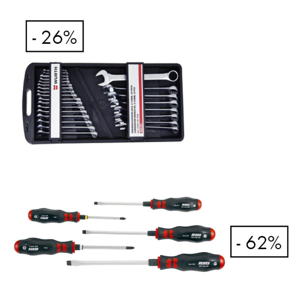Снимка на Ключове звездогаечни 6-32mm 25бр. к-т RED STRIPE + К-т отвертки ударни PH-SL 5бр.ZEBRA