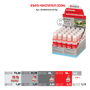 Снимка на 125бр Бърз чистител-32ml