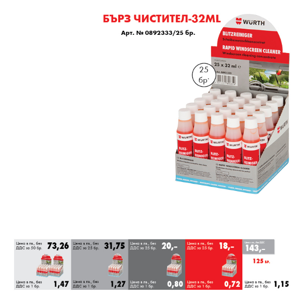Снимка на 125бр Бърз чистител-32ml