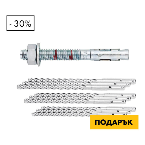 Снимка на Фикс анкер W-F 460бр + Свредла за бетонSDS-plus  OPTIMUM 9бр