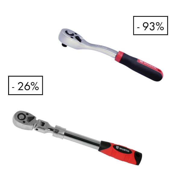 Снимка на Тресчотка телескопична с чупеща глава 1/2+Тресчотка 1/4 RED STRIPE