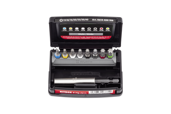 Снимка на К-т 9ч. Накрайници TX 10-40 + удължител WURTH