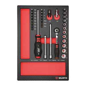 Снимка на Комплект  Вложки и тресчотка 1/4" от 33ч.