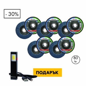 Снимка на Диск ламелен Calc Alu ф125 P120/80/60/40+LED ламп.